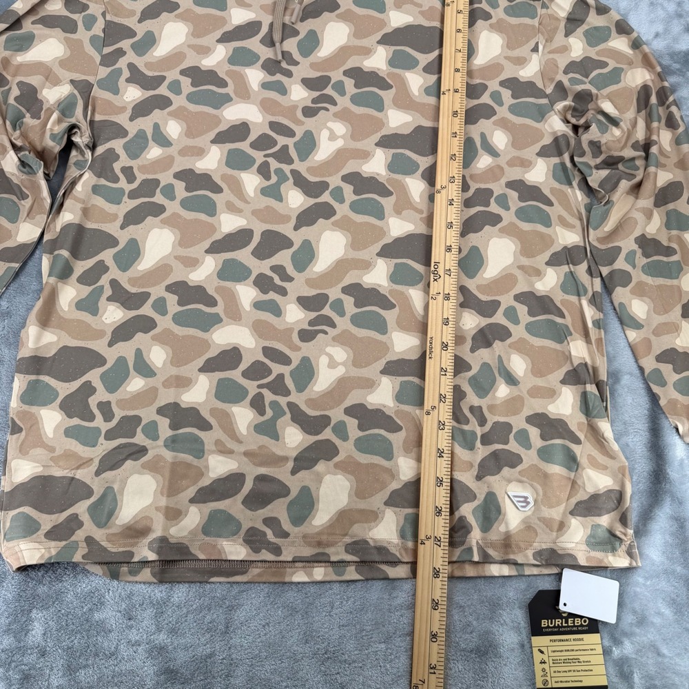 Burlebo Mens Performance Hoodie Large Retro Duck Camo UPF 50 SunNWT - Picture 8 of 9